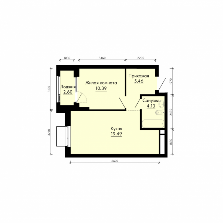 Планировка 1-комн.